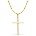 thumbnail image 1 of Ioka-14K Yellow Gold Classic Cross Pendant with 1.5mm Singapore Chain Chain Necklace - 16", 1 of 4