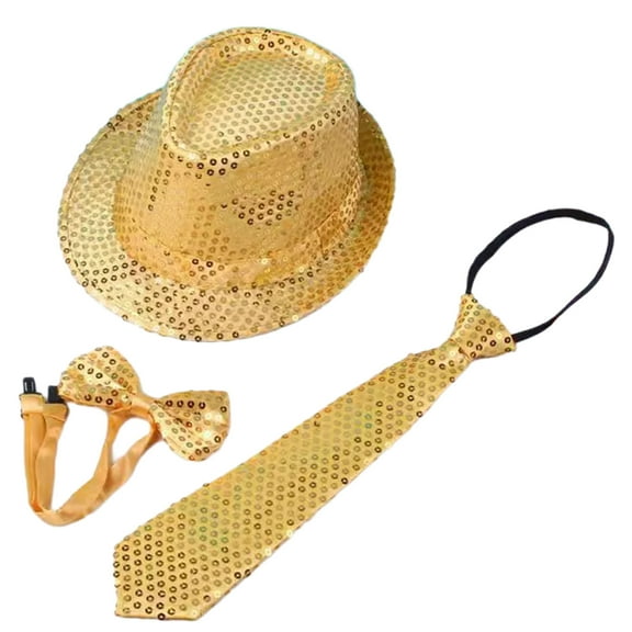 URTERYSER Decoration Sequins Hat Elegant Wide Border Hat Warm Comfortable Children Hat for Party or Performances Gold