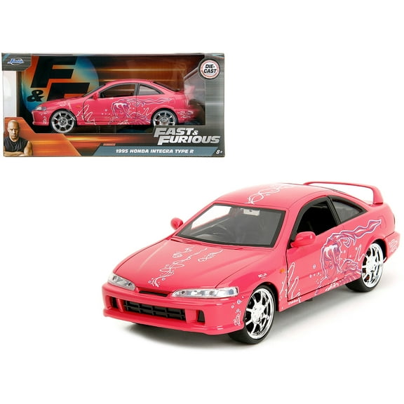 1995 Honda Integra Type R Pink with Graphics "Fast & Furious Remix" Series 1/24 Diecast Model Car by Jada