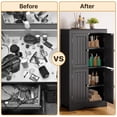 thumbnail image 5 of Kitchen Pantry Storage Cabinet with 4 Magnetic Doors and Adjustable Shelves, Black, 5 of 8