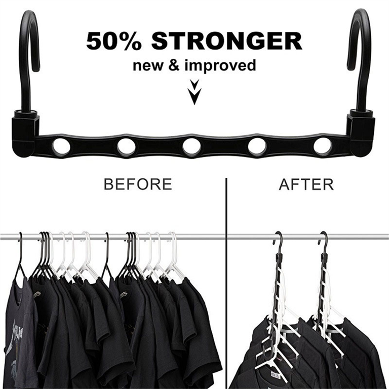 Black Magic Hangers Space Saving Clothes Hangers Organizer Pack of 10