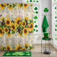 thumbnail image 5 of Shower Curtain, Farmhouse Sunflower Vintage Star Waterproof Shower Curtain Set with Hooks for Bathroom Showers,Stalls and Bathtubs,72x72In Retro Flower Leaves, 5 of 9