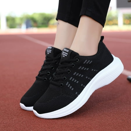 

HIBRO Fashion Women Outdoor Mesh Lace-Up Sports Shoes Runing Breathable Shoes Sneakers