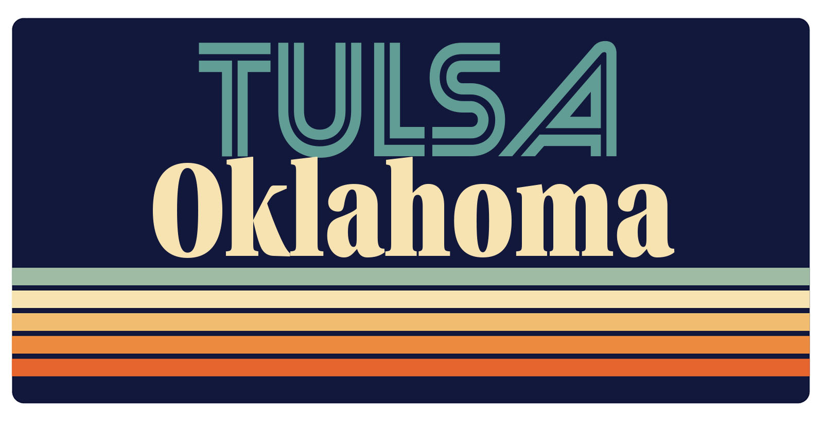 Tulsa Oklahoma 5 x 2.5-Inch Fridge Magnet Retro Design - Walmart.com