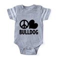 thumbnail image 1 of CafePress - Peace Love Bulldog - Cute Infant Baby Football Bodysuit, 1 of 1