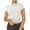 White, variant on Elippeo Womens Summer Fitted Crop Tops Solid Color Short Sleeve Blouse Crewneck Streetwear T-shirt