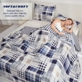 thumbnail image 2 of Beartech Quilt Set King Size Plaid Patchwork Microfiber Lightweight Reversible Bedspread Coverlet Bedding Set, 2 of 7