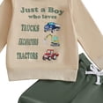 thumbnail image 4 of Toddler Baby Boy Clothes Long Sleeve Pullover Colorblock Sweatshirt + Pants 2pcs Fall Winter Outfit Set,Stretchy 6-12 Months 12-24 Months 2T 3T 4T 5T 6T 7T 8T 9T Children 2-3 Years, 4 of 4