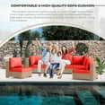 thumbnail image 5 of Outdoor Sectional Cushions, 6 Seat Patio Sectional Cushions, 4" Foam High-Density, Water-Resistant Patio Sofa Cushions Replacement Set（Red）, 5 of 8