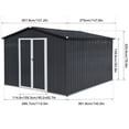 thumbnail image 4 of 10x12 FT Outdoor Storage Shed, Metal garden sheds with Shutter Vents Floor, Tool House for Storing Bicycles, Lawnmowers, Barbeques, Dark-grey, 4 of 5