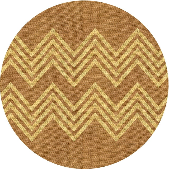 Ahgly Company Tapis d'Intérieur Lavables en Machine, Ronds, Transitionnels, Brun Sedona, Ronds de 7'
