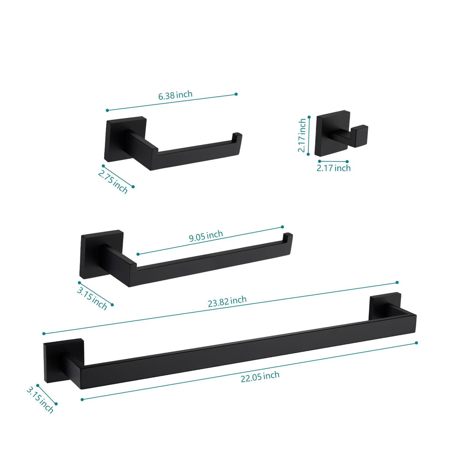 4 Piece Bathroom Hardware Set