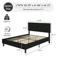 thumbnail image 7 of 4 EVER WINNER Queen Bed Frame, Queen Upholstered Platform Bed with Button Tufted Headboard, Black, 7 of 7