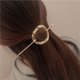 thumbnail image 4 of Pinza de pelo con estilo para niñas, pasador de Metal geométrico hueco portátil, horquilla que combina con todo, accesorio para la cabeza para mujeres, accesorio de peinado Ronda dorada Hugo Clip de pelo de chicas, 4 of 9
