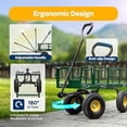 thumbnail image 7 of Heavy Duty 880 Lbs Capacity Mesh Steel Garden Cart Folding Utility Wagon with Removable Sides and 4.10/3.50-4" Wheels 10 Inch Tire(Green), 7 of 7