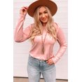 thumbnail image 3 of POGLIP Women's Pink Open Back Long Sleeve Knit Top, 3 of 6