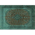 thumbnail image 1 of Ahgly Company Indoor Rectangle Medallion Turquoise Blue Traditional Area Rugs, 2' x 3', 1 of 4