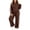 Brown, variant on Edvintorg Women's Athletic Clothing Sets Fall Fashion 2 Piece Outfits Long Sleeve Hooded Sweatshirt Pants Sweat Set Plus Size Sweatsuits