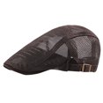 thumbnail image 2 of IDALL Newsboy Cap Beret Hats Adult Breathable Mesh Summer Hat Newsboy Beret Ivy Cabbie Adjustable Flat Cap Peaky Blinders Hat Flat Cap Coffee One Size, 2 of 2