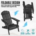 thumbnail image 6 of CL.HPAHKL Outdoor Wooden Folding Adirondack Chair Set of 2, Weather Resistant Patio Chairs with Pinewood Wooden Textured, Modern Adirondack Chairs Fire Pit Chairs for Lawn Garden Deck, Black, 6 of 9