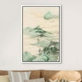 thumbnail image 3 of IDEA4WALL Framed Canvas Wall Art Aerial View Pastel Mountain Forest Illustrations Retro Art Pastel Nature Wilderness Vintage Print Relax/Calm for Living Room, Bedroom, Office - White 16"x24", 3 of 5