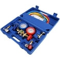 thumbnail image 1 of AC Gauges R134a R12 R22 R502 3 Way Automotive AC Gauge Antishock Gauges Hoses Couplers Adapter Puncturing Tap Freon Kit, 1 of 9