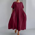 thumbnail image 2 of CIENVNSTG Maxi Dress for Women Solided Color Spring Comfortable New Dress Elegant Versatile Beach Dress, 2 of 6