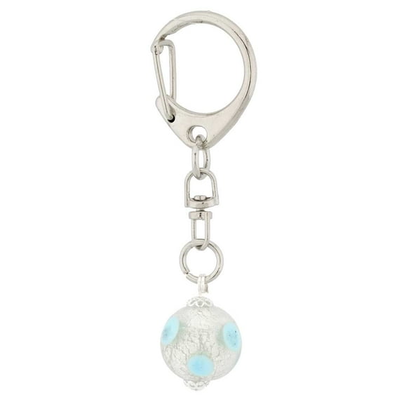 GlassOfVenice Murano Glass Murano Ball Keychain - Silver