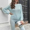 thumbnail image 4 of IROINNID Reduced Womens Sweater Round Neckline Pullover Sweater Solid Color Loose Mid-Length Long Sleeve Tops Blouse Knitted Sweater, 4 of 5