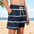 thumbnail image 4 of ATOGUTA Boy Swim Shorts with Liner Bathing Suits Summer Quick Dry Swimwear Swim Trunks Size 5T-14, Navy, 4 of 6
