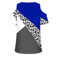 thumbnail image 4 of Fiudx Ofertas de La Semana Blusas de Cuello Redondo de Manga Corta con Estampado Informal a La Moda para Mujer, 4 of 4