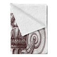 thumbnail image 2 of Vintage Soft Flannel Fleece Blanket, Classical Antique Column Roman Empire Architecture Heritage Culture Print, Cozy Plush for Indoor and Outdoor Use, 50" x 70", Burgundy and White, by Ambesonne, 2 of 5