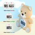 thumbnail image 4 of HubiBaby Baby Bath Thermometer & Digital Room Temperature, 2in1 Kids Bathroom Safety Products with Temperature Warning, Floating Teddy Bear (Khaki), 4 of 7