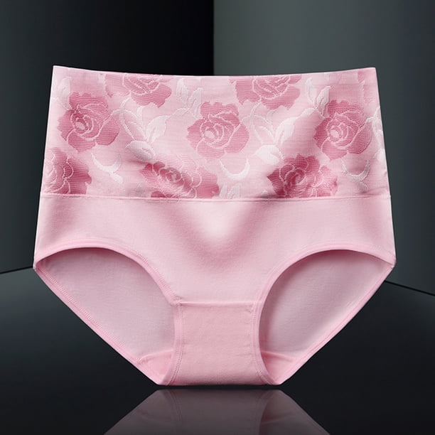 Puntoco Ropa interior para mujer, bragas de encaje lisas a la moda para mujer, ropa interior cómoda de algodón de cintura alta, bragas sexis para mujer