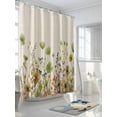 thumbnail image 3 of Fsddascl Sage Green Yellow Spring Floral Shower Curtain Set - 60" x 72" Bathtub Curtain with 12 Hooks, Watercolor Botanical Summer Flowers Waterproof Fabric Stall Shower Curtains for Bathroom, 3 of 6