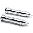 thumbnail image 1 of Krator Silver Hand Grips "R6" Logo Spiked Bar Ends Grip Compatible with Yamaha YZFR6 R6S YZF R6, 1 of 4