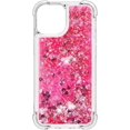 thumbnail image 2 of Compatible with iPhone 13 Mini Case Glitter Luxury Cute Love Liquid Quicksand Clear Soft TPU Girls Women Stylish Bumper Shockproof Protective Case for iPhone 13 Mini 5.4 inch Rose YB, 2 of 12