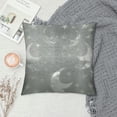 thumbnail image 2 of GOSMITH  Throw Pillow Covers Cases for Couch Sofa Home Decor Modern Shining &amp; Dull Contrast Stars &amp; Moon Silver Gray, 2 of 5