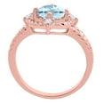 thumbnail image 2 of Mauli Jewels Rings for Women 1.87 Carat Aquamarine and Diamond Ring 4-Prong 10K Rose Gold, 2 of 6