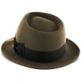 thumbnail image 5 of Walrus Hats Compass Olive Diamond Crown Fedora – 100% Australian Wool Felt Hat with Grosgrain Band & Walrus Logo Pin – Stylish Unisex Fedora, 5 of 6