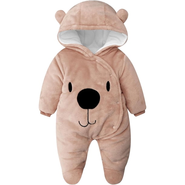 Monos para bebé, mamelucos de franela, trajes de invierno de manga larga, abrigo con capucha, 0-3 meses JM Cocina, Decoración y Otros