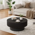 thumbnail image 5 of Rophefx 31.5" Round Coffee Table with Storage,Modern Wooden Accent Center Table for Living Room Apartment Small Space,Black, 5 of 8