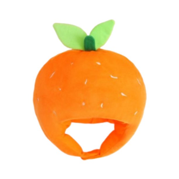 Gorro de peluche naranja, cálido y divertido, con forma de fruta, para actuaciones en el escenario, bailes de máscaras.