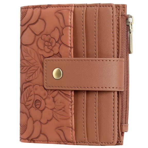SENDEFN Wallet for Women RFID Blocking Leather Bifold Wallet Credit Card Holder for Women Ladies Small Wallet With Zipper Pocket