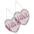 thumbnail image 3 of Masteelf Pink Heart Door Sign for Valentine's Day Decoration Wood Material Smooth Durable 2Pcs, 3 of 8