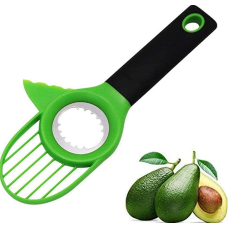 

Avocado Slicer Splitter Cutter 3 In 1 Tool Avocado Cutter Tool for Guacamole with Comfort-Grip Handle Multifunctional Avocado Slicer Seed Remover Fruit Peeler Splitter Kitchen Tools Green