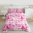 thumbnail image 3 of Castle Fairy Christmas Tree Girl 2pcs Bedding Comforter Set,Merry Christmas Twin Comforter Sets,Geometric Stripes Plaid Breathable Bedding Set,Lightweight Room Decor, 3 of 9