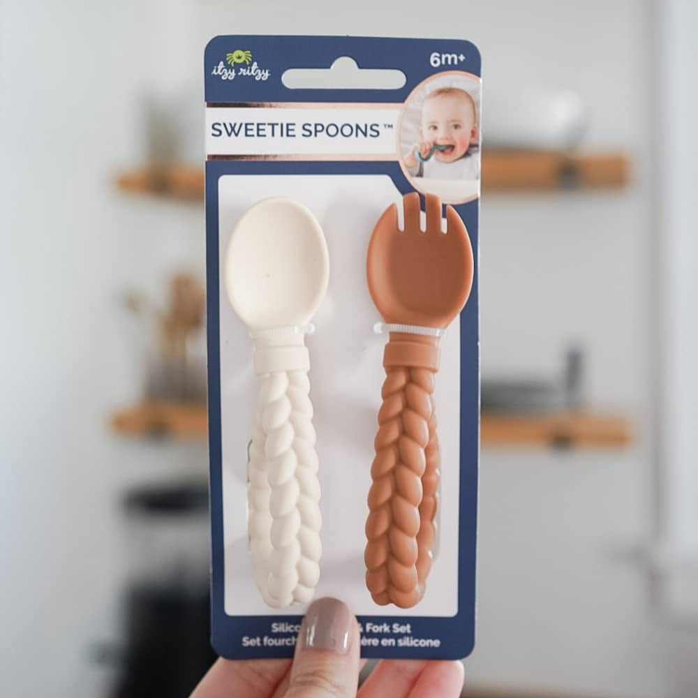 Itzy Ritzy Sweetie Spoons - Buttercream/Toffee - 2ct