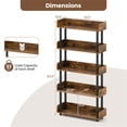 thumbnail image 3 of 5-Tier Anti-Tipping Open Bookcase with Elevated Legs,  Rustic Brown Display Rack for Home Office, 3 of 9