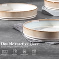 thumbnail image 6 of Vesteel Pasta Bowls Set of 4, 32oz Large Salad Bowls for Dinner Serving Soup, Ceramic Stoneware Pasta Plates with Textured Stripes, Microwave & Dishwasher Safe, Seashell White, 6 of 8